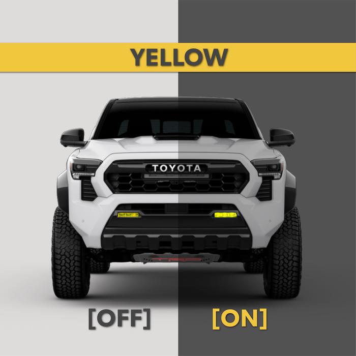 toyota tacoma fog light led pod replacement 2024+Tacoma Fog Light Overlay Yellow / OEM Fog Lights