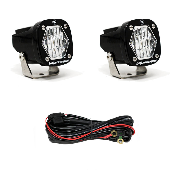 S1 Black LED Auxiliary Light Pod Pair - Universal