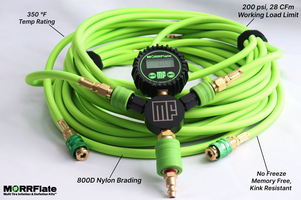 MORRFlate Braided Air Hub Quad+ Hoses (4 Tire, 155" wheelbase)
