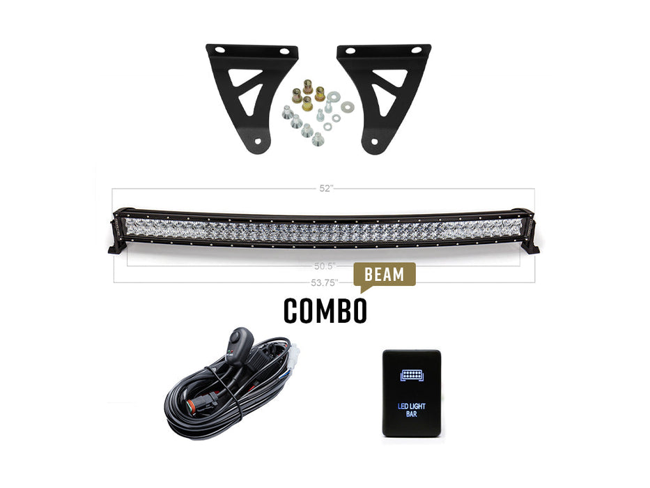 52" Curved LED Light Bar Roof Brackets Kit For 2007-2021 Toyota Tundra