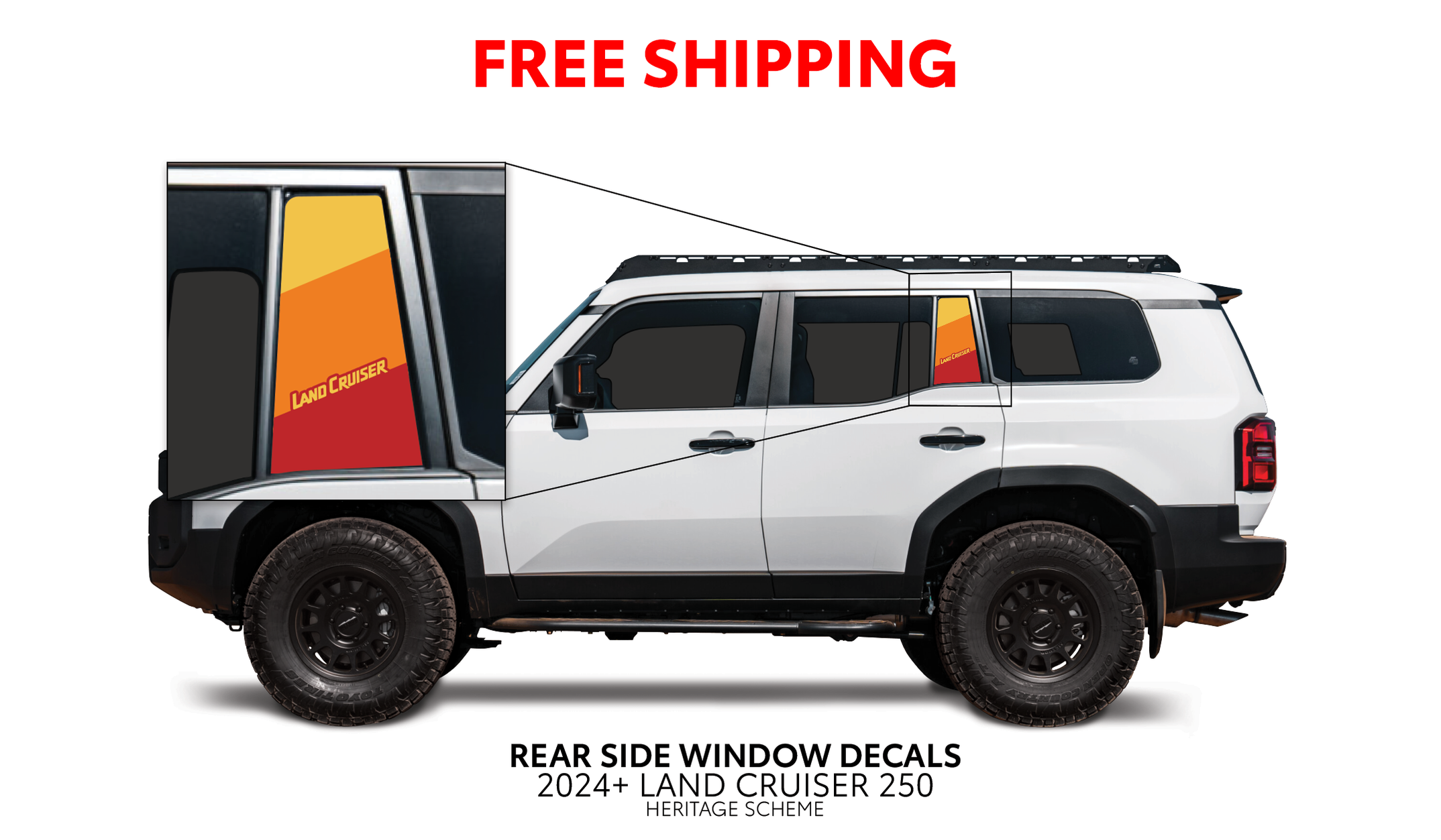2024+ Land Cruiser 250 Rear Side Window Decal — Taco Vinyl
