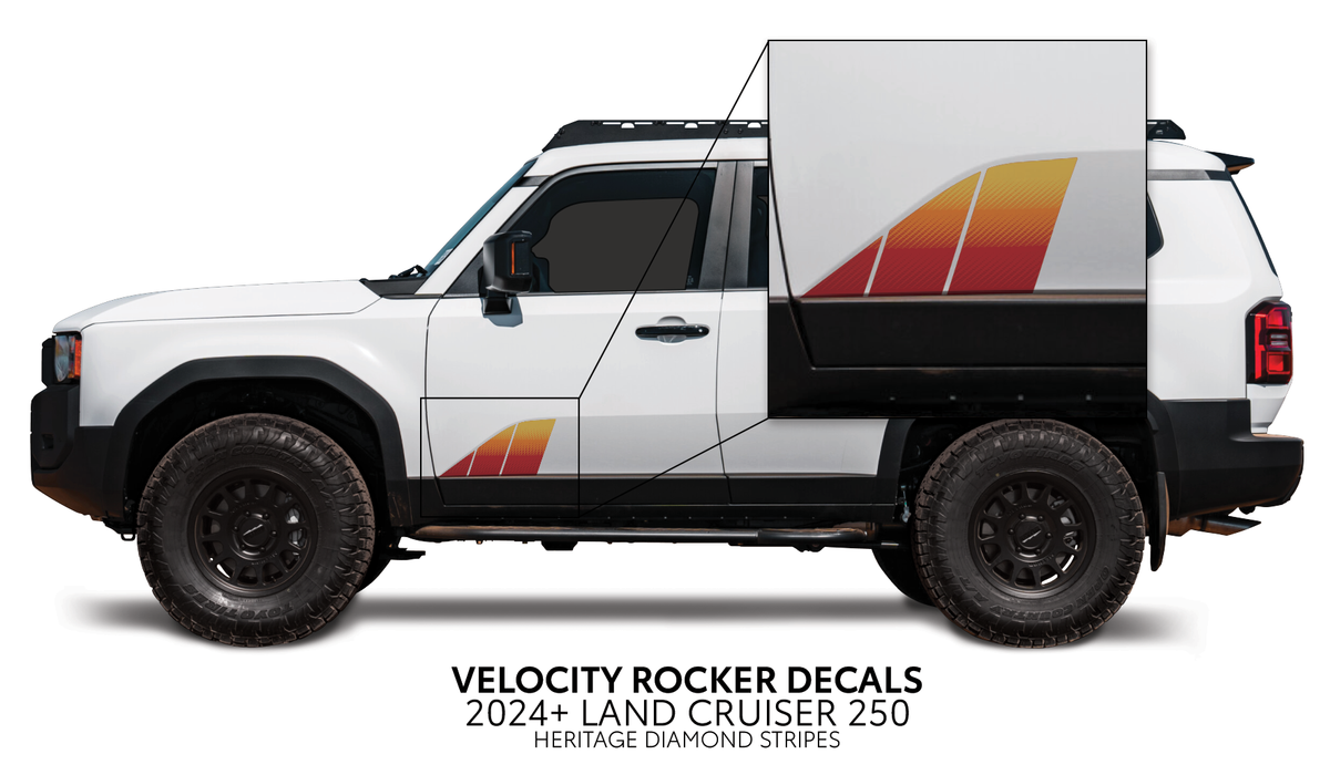 2024+ Land Cruiser 250 Velocity Lower Rocker Decals — Taco Vinyl 2024+ Land Cruiser 250 Velocity Lower Rocker Decals — Taco Vinyl