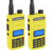 2 PACK - GMR2 Handheld GMRS FRS Radio pair - By Rugged Radios - High Visibility Safety Yellow
