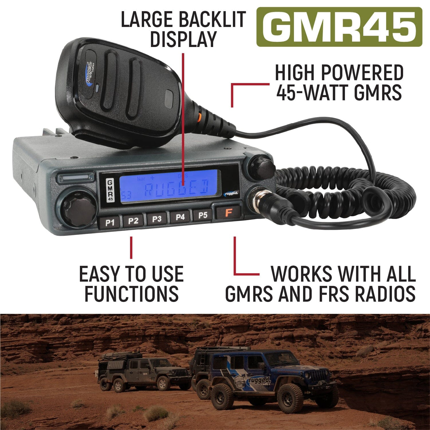 Radio Kit Lite GMR45 GMRS Band Mobile Radio with Stealth Antenna — Taco Vinyl
